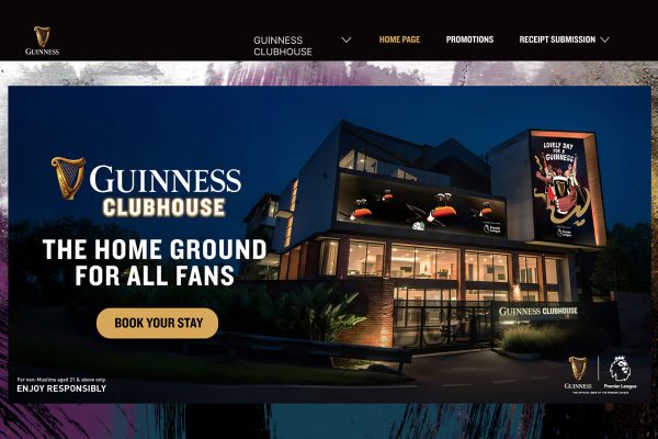 The Guinness Clubhouse microsite is open for bookings.
