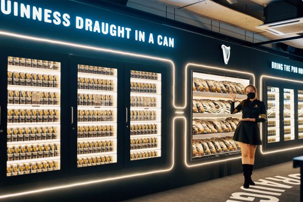 The standout store display features Guinness Draught in a Can, the launch-product headlining the House Of Guinness.